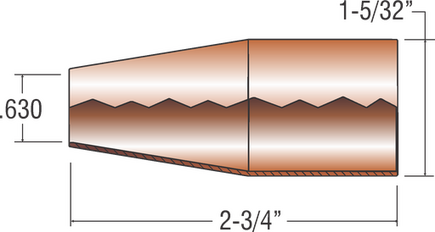 Lincoln Style Sub-Arc Extended Flux Cone Nozzle Long 