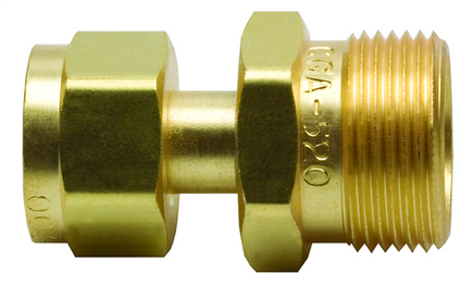 Tank Adapter Acetylene Superior A-784 (MC) Cylinder Side CGA-200 to Regular CGA-520 (B) xref:WES 314