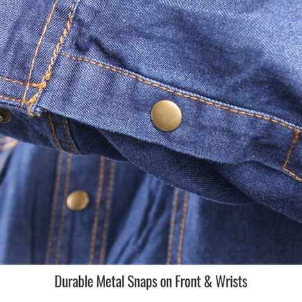 Black Stallion FS8-DNM Flame-Resistant Denim Work Shirt Large