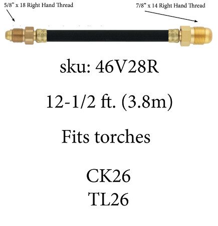46V28R Gas Cooled Standard Power Cable 12-1/2 ft.