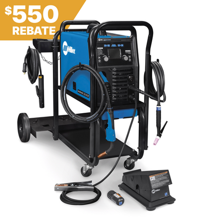 Multimatic® 220 AC/DC w/ Dual Cylinder Welding Cart & Wireless Foot Pedal Multimatic® 220 AC/DC w/ Dual Cylinder Welding Cart & Wireless Foot Pedal