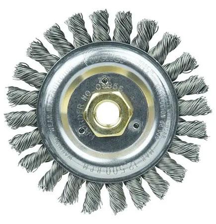 6" Stringer Bead Wire .023 Filler Pass Wire Wheel Carbon Steel (5/8-11 Threaded A.H.) Weiler