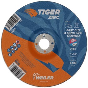 6" x 1/8 Cut-Grind Combo Wheel Tiger Zirc Type 27 Weiler