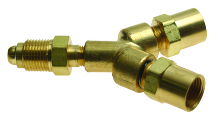 Argon "Y" Connection B size / Male Inlet Female Outlets - NO VALVES xref:WES 401