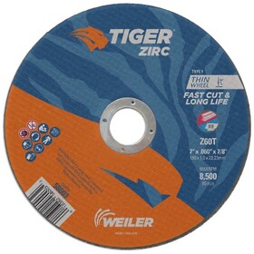 7" x .060 Cut Off Wheel Tiger Zirc Type 27 Weiler