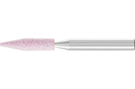 Pferd Aluminum Oxide Mounted Point Shape A15 Tapered 1/4 x 1-1/16 long x 1/4 shank  60 Grit Hardness O