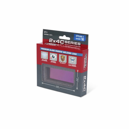  2x4C® Series Premium Glass Passive Welding Lens - Shade 10
