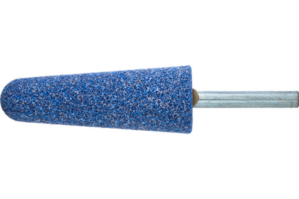 Pferd Ceramic Mounted Point Shape A3 Taper Blue 1 x 2-3/4 long 1/4 shank 46 grit Hardness Grade J