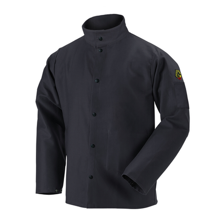 9oz. Flame-Resistant Cotton Welding Jacket, Black Small 9oz. Flame-Resistant Cotton Welding Jacket, Black Small