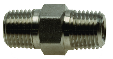 Brass Hex Nipple 1/4" Male 3000 psi