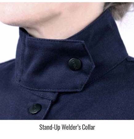 AngelFire® Women's FR Cotton Welding Jacket, Navy & Black Xtra Small