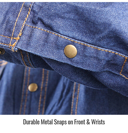Black Stallion FS8-DNM Flame-Resistant Denim Work Shirt Large