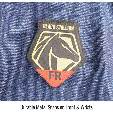 Black Stallion FS8-DNM Flame-Resistant Denim Work Shirt Large