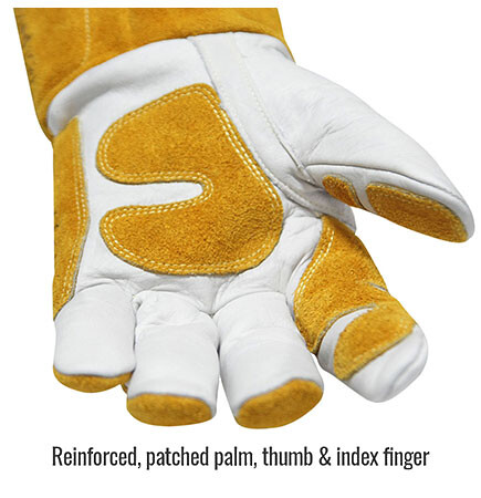 Black Stallion GM1611 Cowhide MIG Glove with Reinforced Palm & Thumb MEDIUM