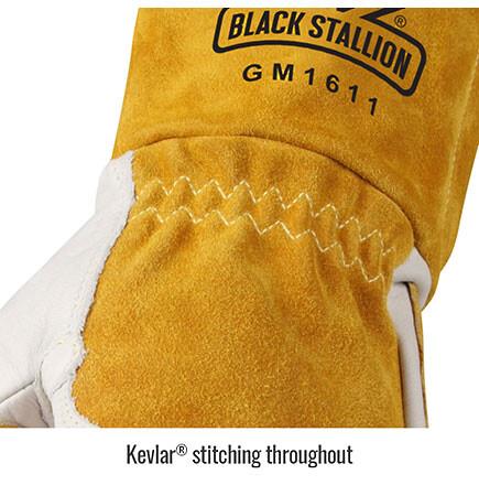 Black Stallion GM1611 Cowhide MIG Glove with Reinforced Palm & Thumb MEDIUM
