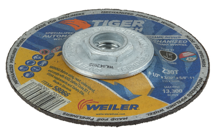 Mechanized Pipeline Wheel 4-1/2 x 3/32 TIGER® ZIRC