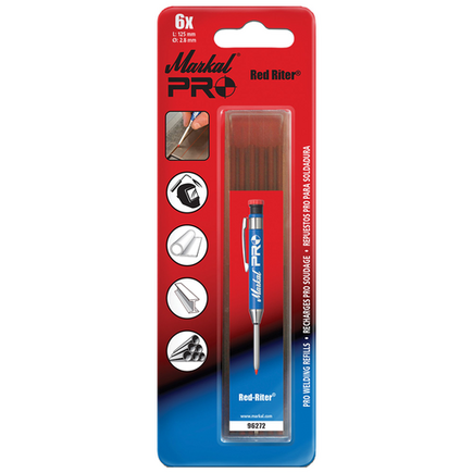 Marker, Red Riter refill pack for Pro Mechanical holder 6 pcs.