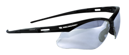Weldmark Blue Mirror V30 Safety Glasses, Black Frame, Anti-Scratch  Kleengaurd Nemesis 
