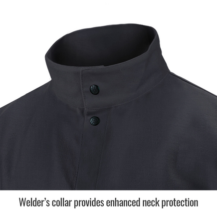 9oz. Flame-Resistant Cotton Welding Jacket, Black Small 9oz. Flame-Resistant Cotton Welding Jacket, Black Small