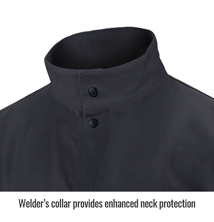 9oz. Flame-Resistant Cotton Welding Jacket, Black Small 9oz. Flame-Resistant Cotton Welding Jacket, Black Small