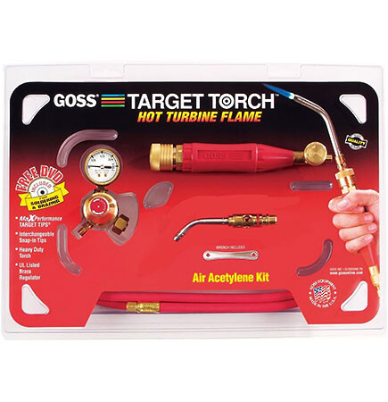 Goss Target™ Torch Kit Air/Acetylene Quick Disconnect tips for B-Tank