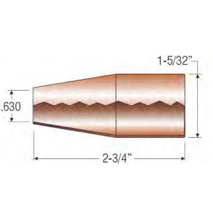 Lincoln Style Sub-Arc Extended Flux Cone Nozzle Long 