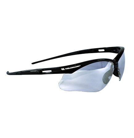 Weldmark Blue Mirror V30 Safety Glasses, Black Frame, Anti-Scratch  Kleengaurd Nemesis 