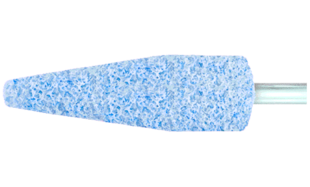 Pferd Ceramic Mounted Point Shape A Blue Taper 3/4 x 2-1/2 long 1/4 Shank 46 grit Hardness Grade J