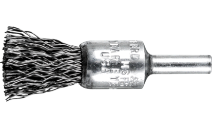 Pferd Stem Mounted Crimped Wire End Brush 1/2 dia x .020" wire Carbon Steel