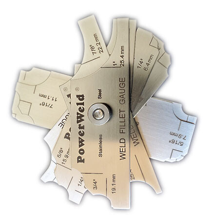 Powerweld Cam Type Fillet Gauge 7 PC 1/8 to 1 inch Imperial and Metric