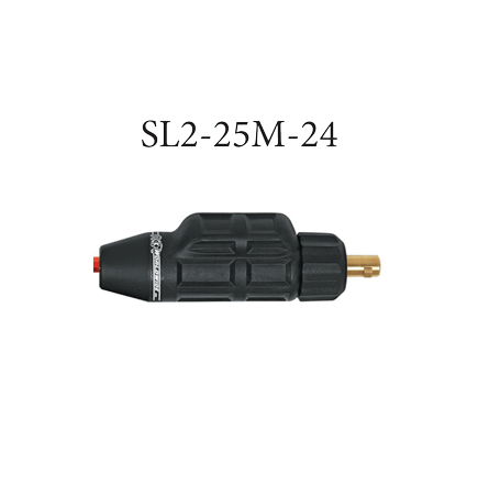 SafeLoc Gas-Thru Male Mini Dinse 25 with 3/8"-24 External Thread