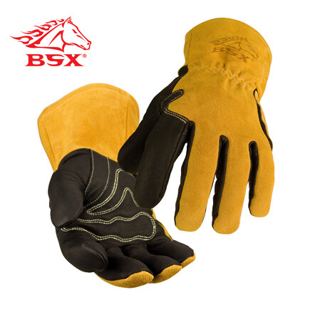 Black Stallion BM88 Small BSX® Premium Grain Pigskin Cowhide Back MIG Welding Gloves