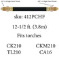 412PCHF Gas Cooled Trim-Line Standard Power Cable 12-1/2 ft.