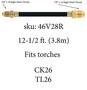 46V28R Gas Cooled Standard Power Cable 12-1/2 ft.