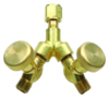 Oxygen "Y" Connection B size / Female Inlet Male Outlets - WITH VALVES xref:WES 111