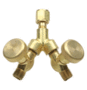 Oxygen "Y" Connection B size / Female Inlet Male Outlets - WITH VALVES xref:WES 111