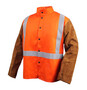 Safety FR Cotton & Cowhide Hybrid Welding Jacket, Safety Orange Small
