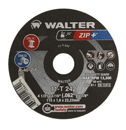 Walter Type 1 ZIP+XTRA™ Cut 4-1/2" x 1/16"