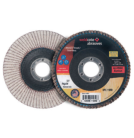 Weldcote Flap Disc Compressed  for Aluminum 4-1/2" x 36 Grit 7/8 a.h.