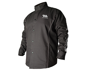 Black Stallion BSX® Contoured FR Cotton Welding Jacket, Black with Flames Large Size