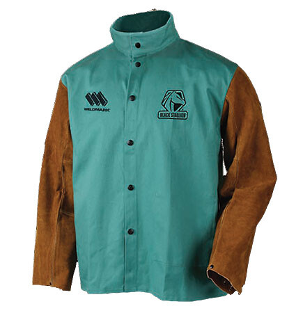 FR Cotton & Cowhide Hybrid Welding Jacket, Green X-Large